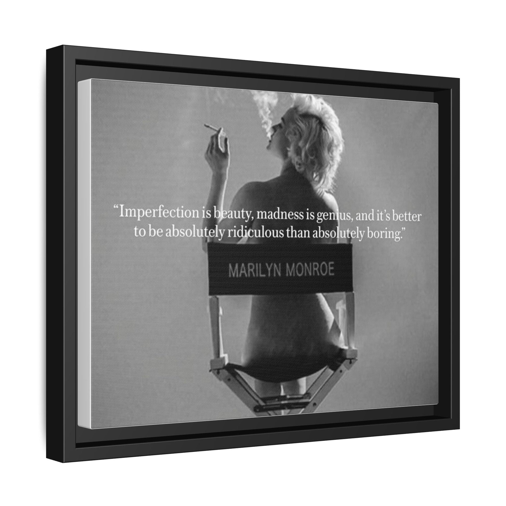 Crowned Energy CO. 10″ x 8″ (Horizontal) / Black / 1.25" Printify Canvas Inspirational Framed Canvas Art - Marilyn Monroe Quote Wall Decor, Home Decor, Office Art, Gift Idea, Motivational
