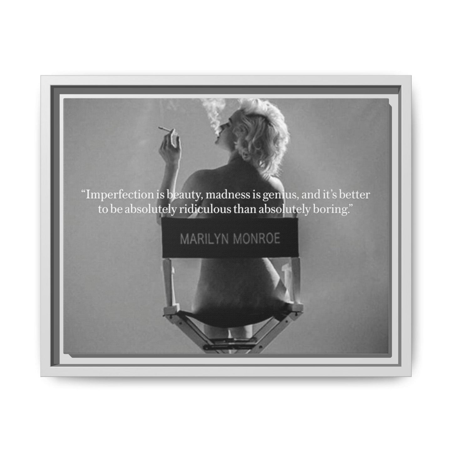 Crowned Energy CO. 14″ x 11″ (Horizontal) / White / 1.25" Printify Canvas Inspirational Framed Canvas Art - Marilyn Monroe Quote Wall Decor, Home Decor, Office Art, Gift Idea, Motivational