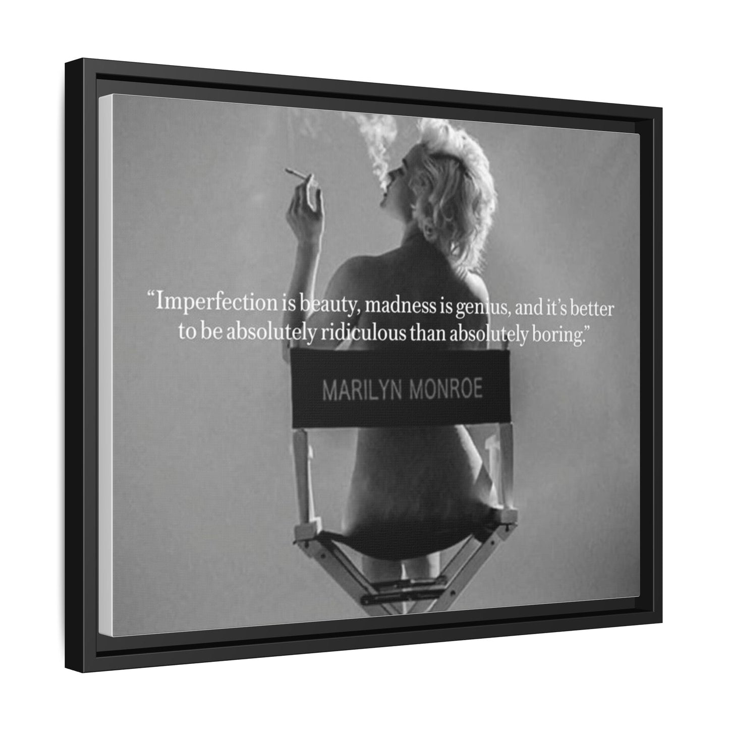 Crowned Energy CO. 10″ x 8″ (Horizontal) / Black / 1.25" Printify Canvas Inspirational Framed Canvas Art - Marilyn Monroe Quote Wall Decor, Home Decor, Office Art, Gift Idea, Motivational