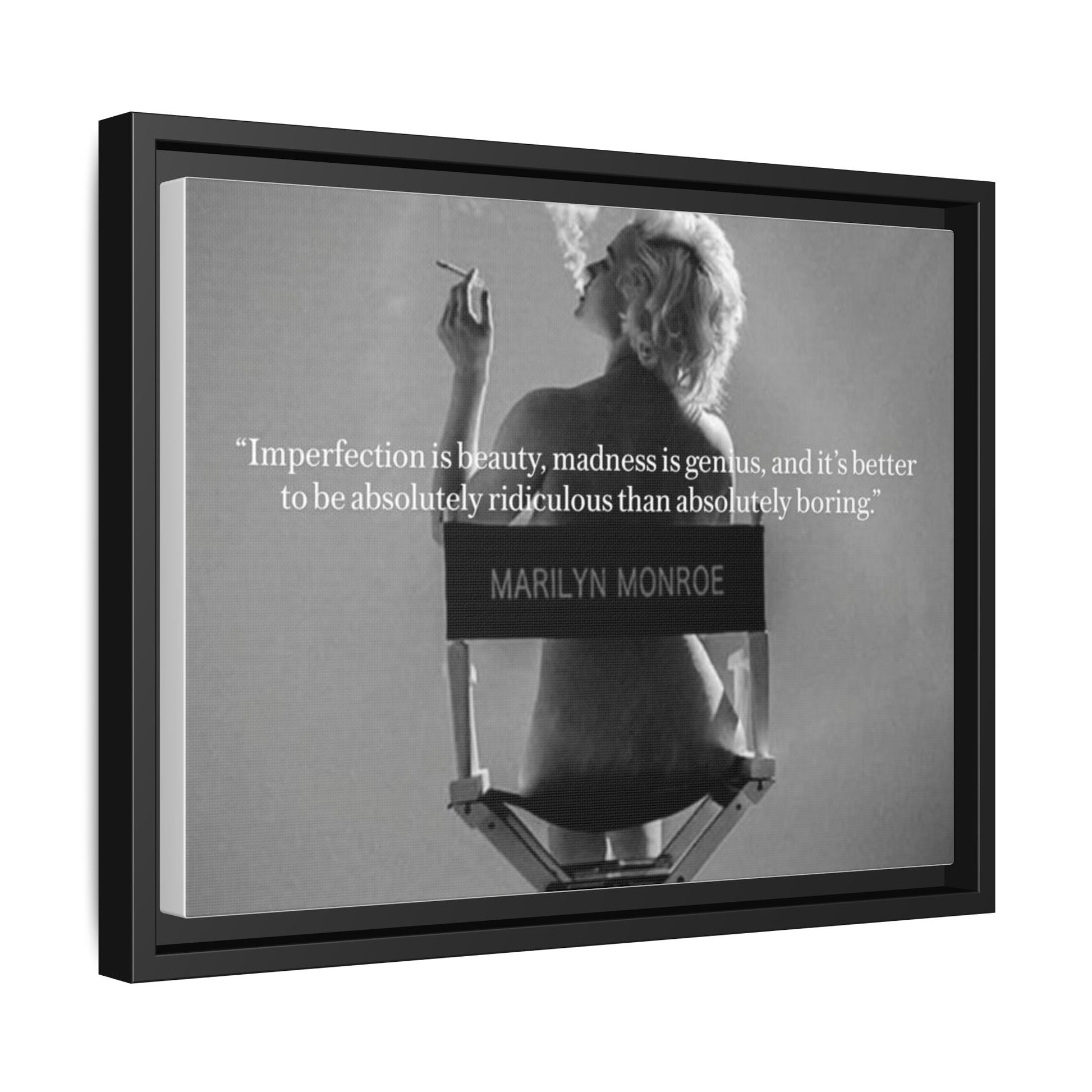 Crowned Energy CO. 10″ x 8″ (Horizontal) / Black / 1.25" Printify Canvas Inspirational Framed Canvas Art - Marilyn Monroe Quote Wall Decor, Home Decor, Office Art, Gift Idea, Motivational