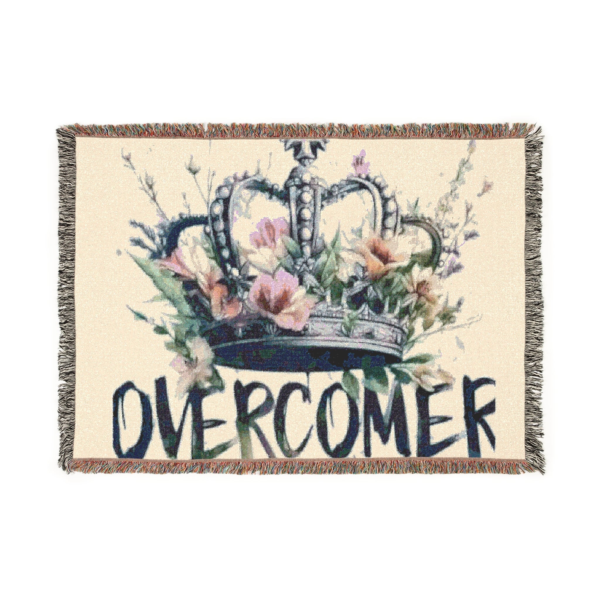 Crowned Energy CO. Artwork / 52'' × 37'' Printify Home Decor Inspirational Woven Blanket - Perfect Gift for Resilience and Comfort, Cozy Throw, Overcomer