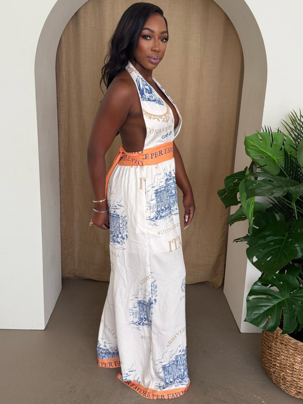 Crowned Energy CO. S ENDLESS MOON Jumpsuit Italian Escape Halter Jumpsuit