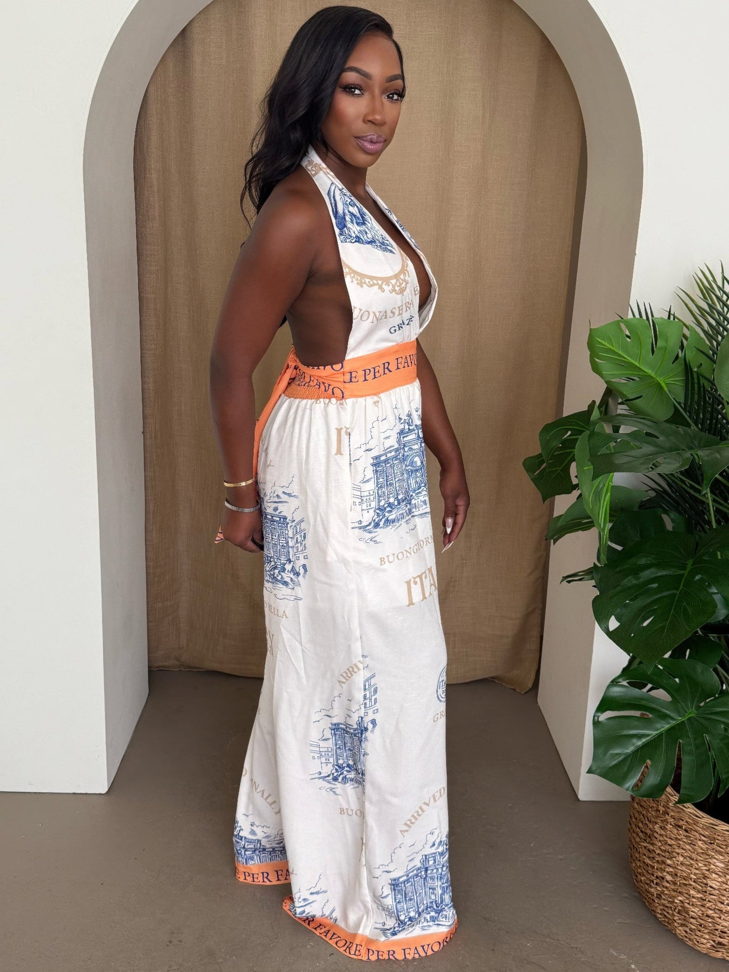 Crowned Energy CO. S ENDLESS MOON Jumpsuit Italian Escape Halter Jumpsuit