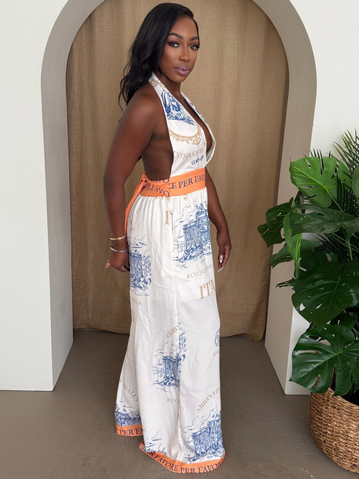 Crowned Energy CO. S ENDLESS MOON Jumpsuit Italian Escape Halter Jumpsuit