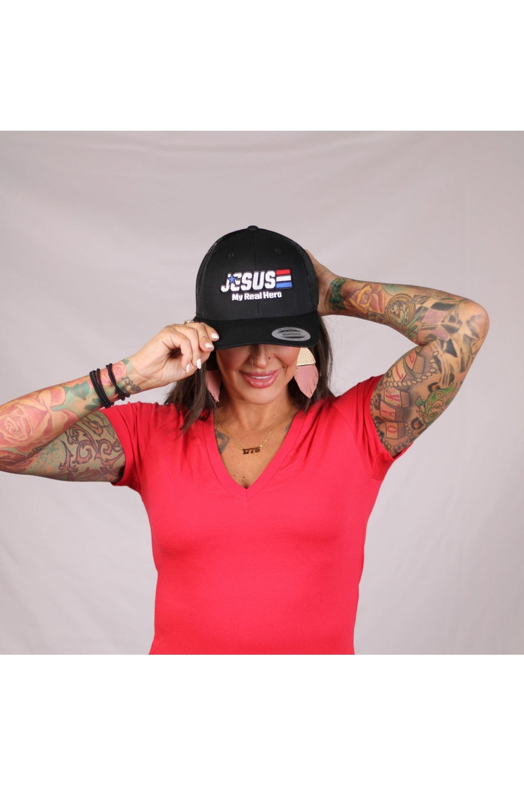 Jesus My Real Hero Hat - clearance - Crowned Energy CO.