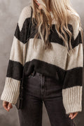 Jet Stream Colorblock Loose Pullover Sweater - Crowned Energy CO.