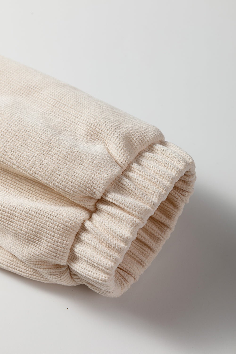 Jet Stream Solid Color Textured Knit Drop Shoulder Pullover Drawstring Shorts Set - Crowned Energy CO.