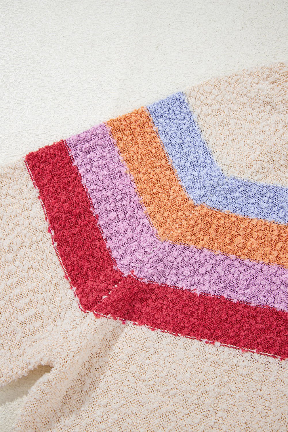 Jet Stream Striped Color Block Loose Sleeve Chic Sweater - Crowned Energy CO.