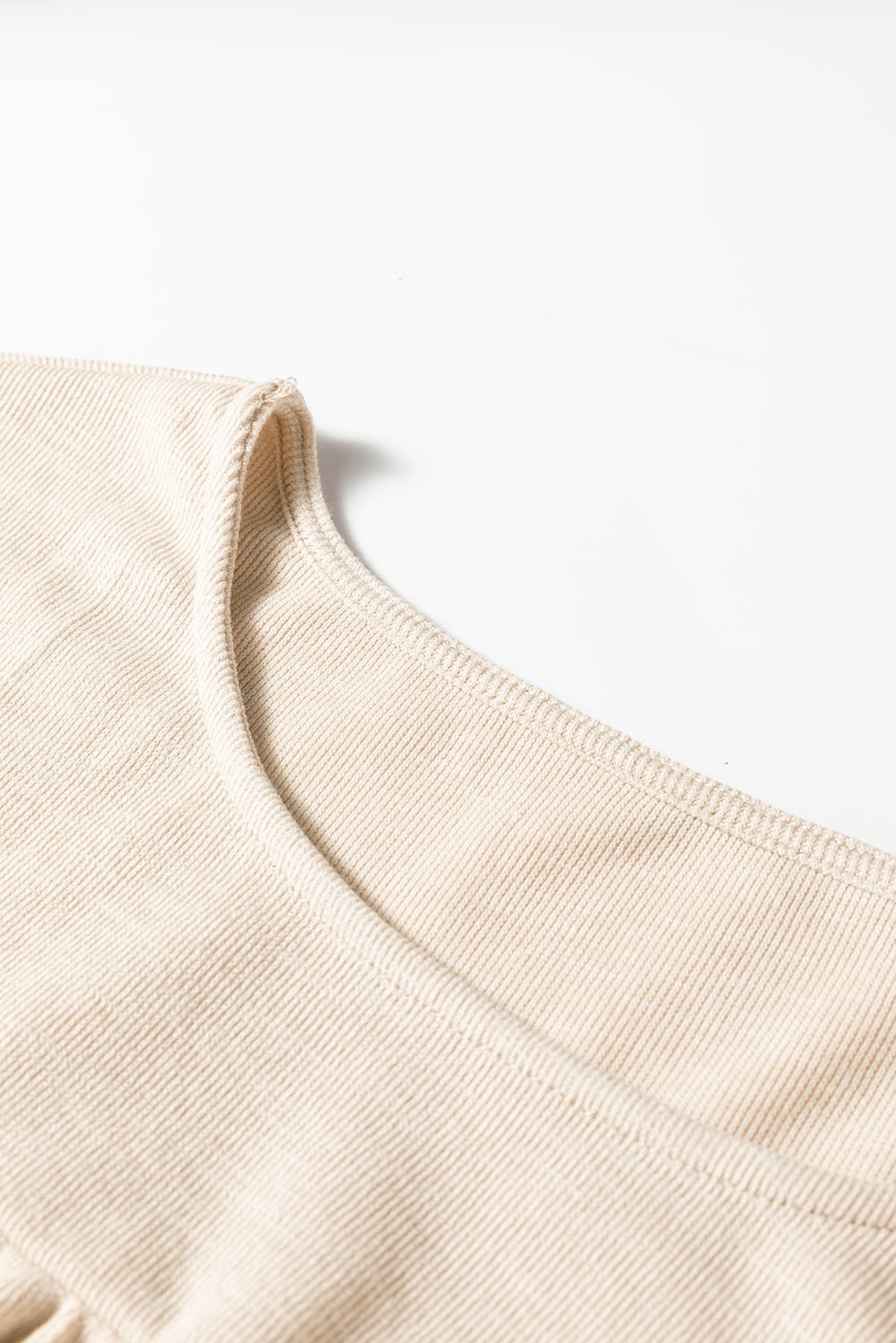 Jet Stream Textured Pleated Drop Shoulder Long Sleeve Knit Top - Crowned Energy CO.