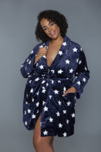 Crowned Energy CO. Dark Grey/white / S/M CCWHOLESALECLOTHING Kaylee Robe Star Print