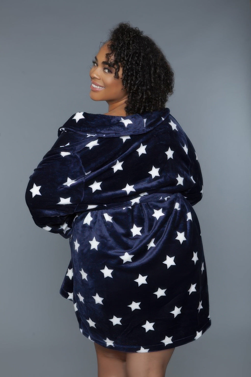 Crowned Energy CO. Dark Grey/white / S/M CCWHOLESALECLOTHING Kaylee Robe Star Print