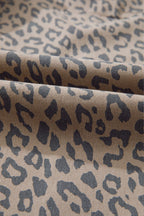Crowned Energy CO. Khaki / 6 / 65%Cotton+33%Polyester+2%Elastane Dear-Lover Dropshipping Bottoms/Jeans Khaki Leopard Printed Drawstring Waist Pocketed Wide Leg Jeans