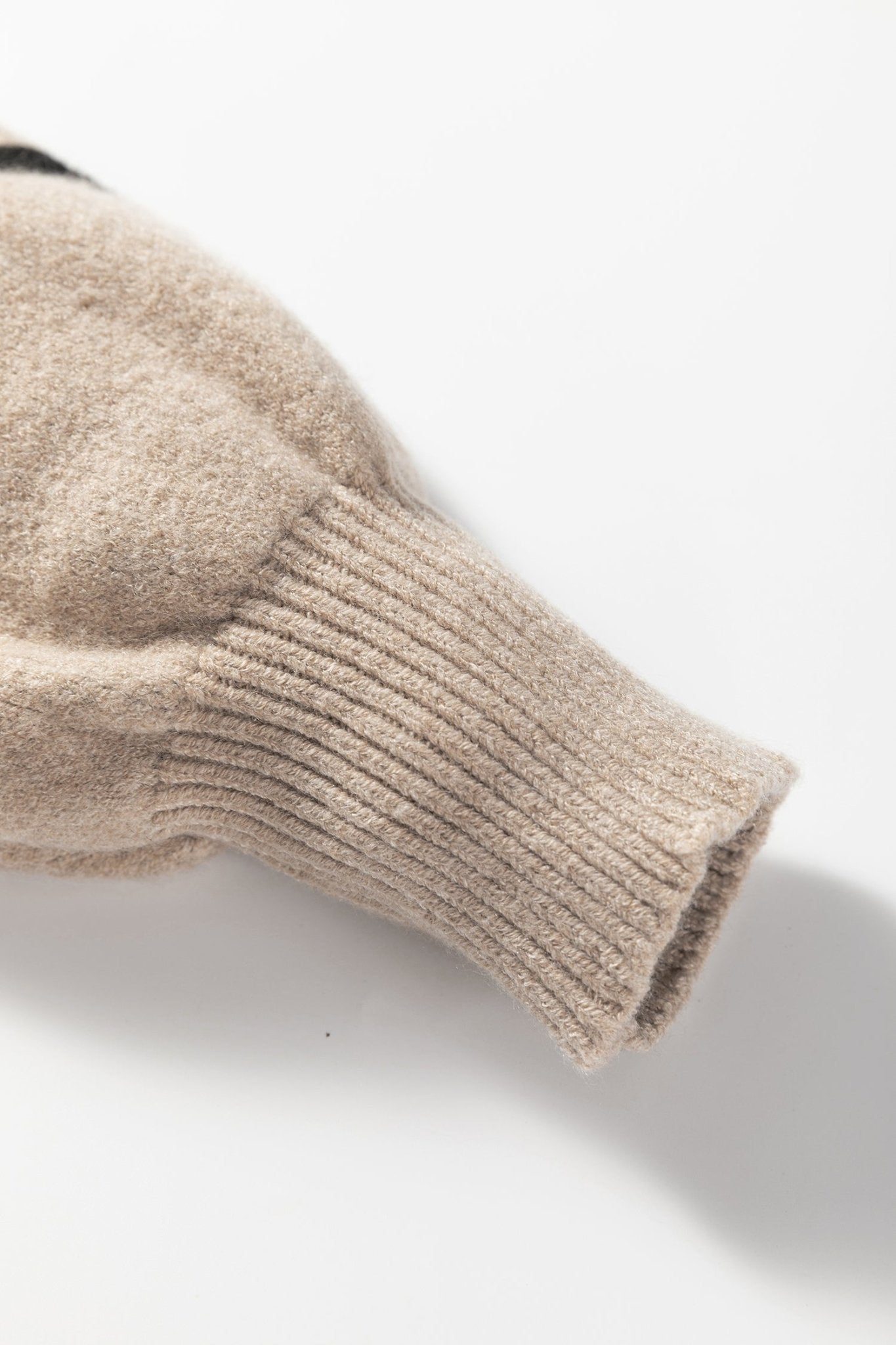 Khaki Leopard Striped Detail Drop Shoulder Sweater - Crowned Energy CO.