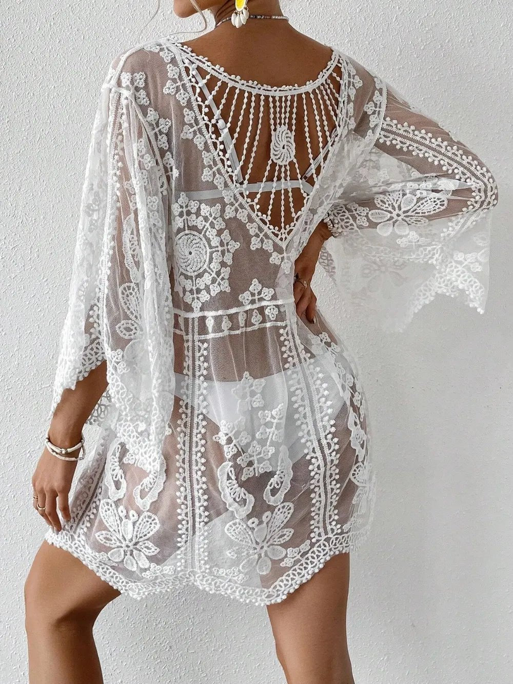 Lace Round Neck Cover - Up - Crowned Energy CO.