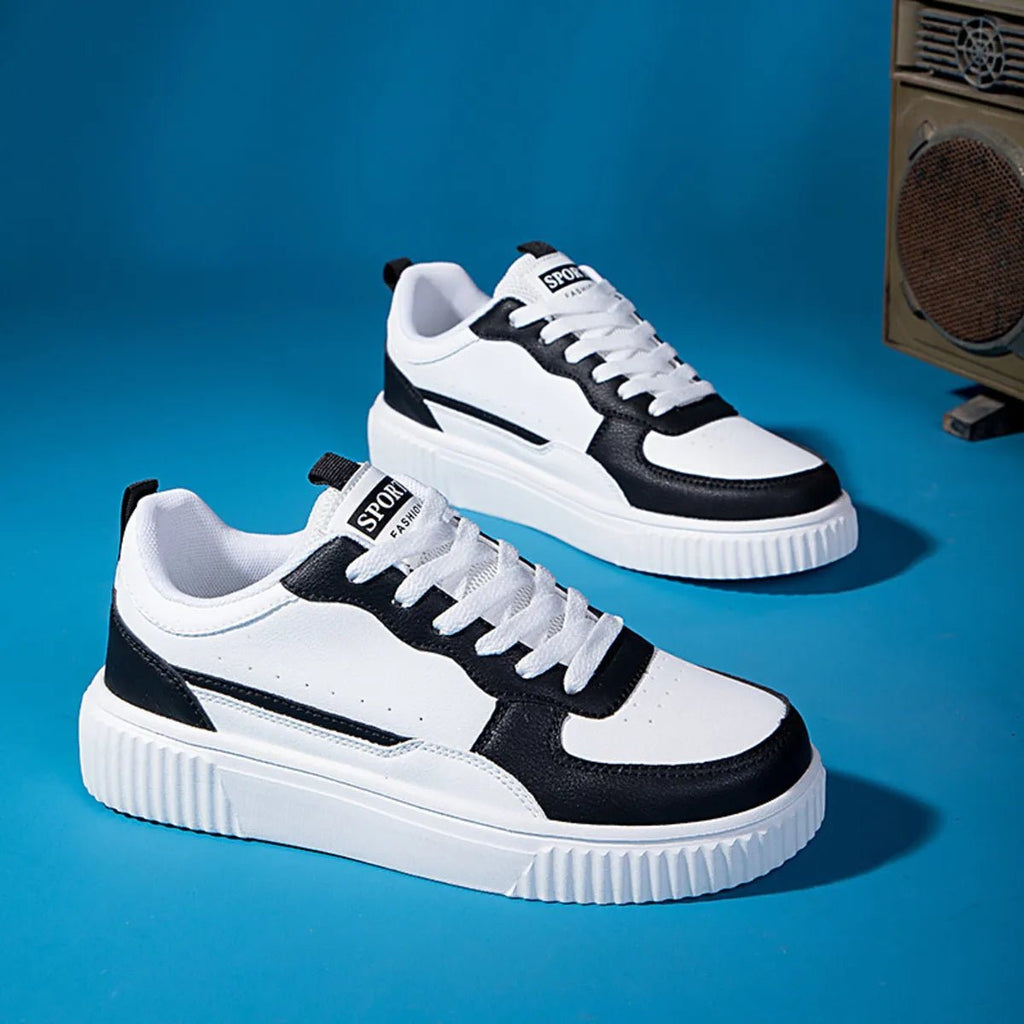 Lace Up Contrast Platform Sneakers - Crowned Energy CO.