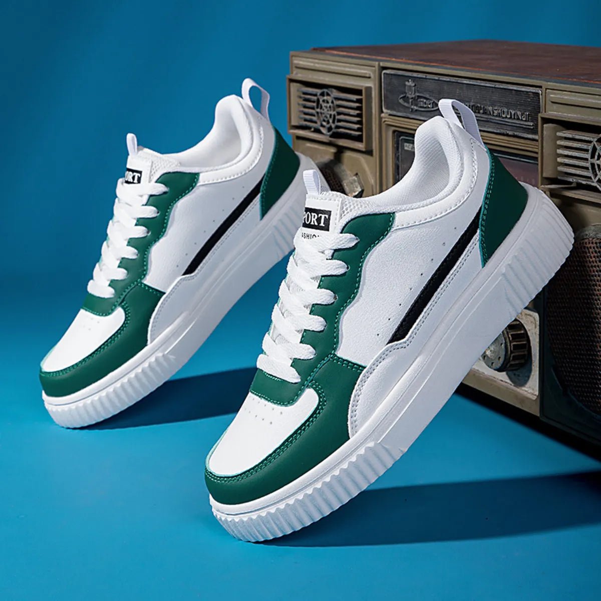 Lace Up Contrast Platform Sneakers - Crowned Energy CO.