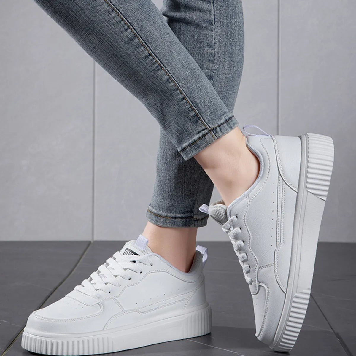 Lace Up Contrast Platform Sneakers - Crowned Energy CO.