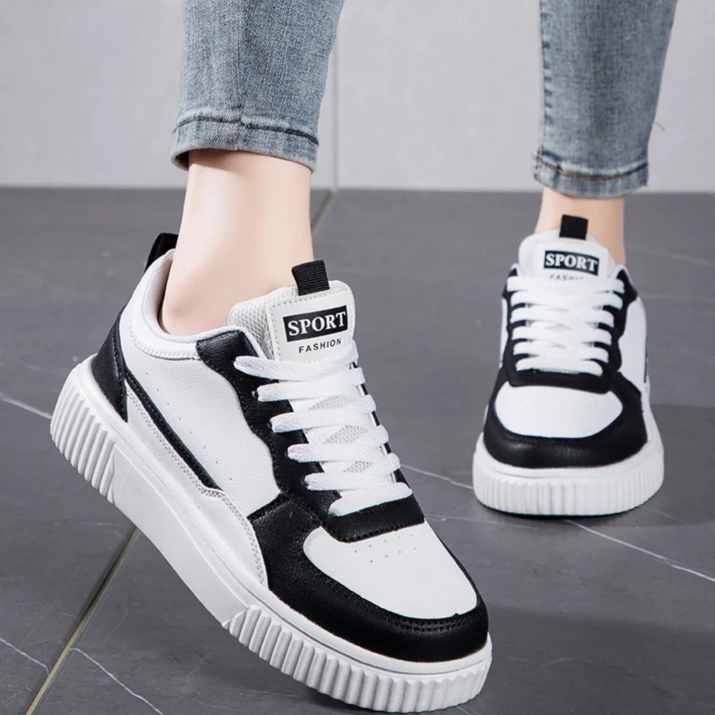 Lace Up Contrast Platform Sneakers - Crowned Energy CO.