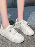 Crowned Energy CO. White / 36 Trendsi sneakers Lace Up Round Toe Sneakers