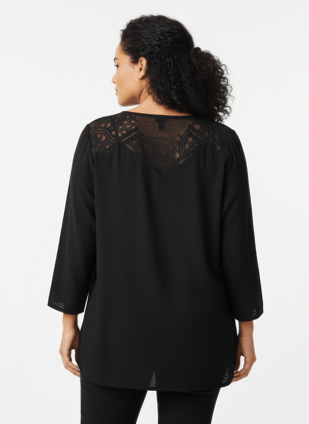 Lace Yoke Bell Sleeve Knit Tunic - Crowned Energy CO.