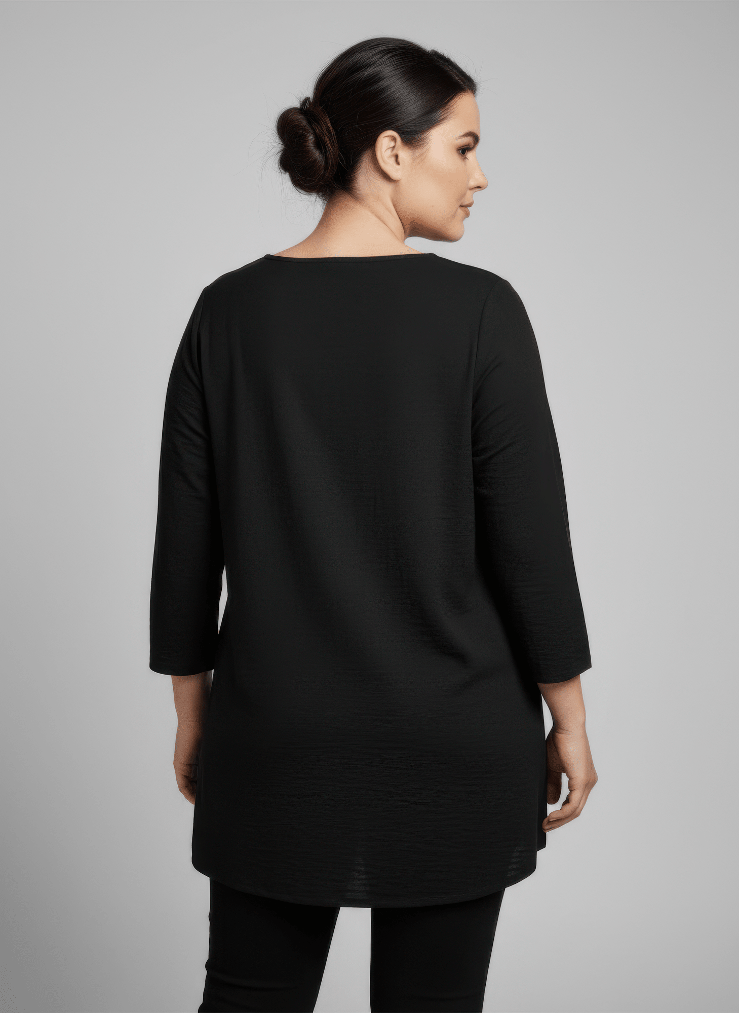 Lace Yoke Three - quarter Sleeve Knit Top - Crowned Energy CO.