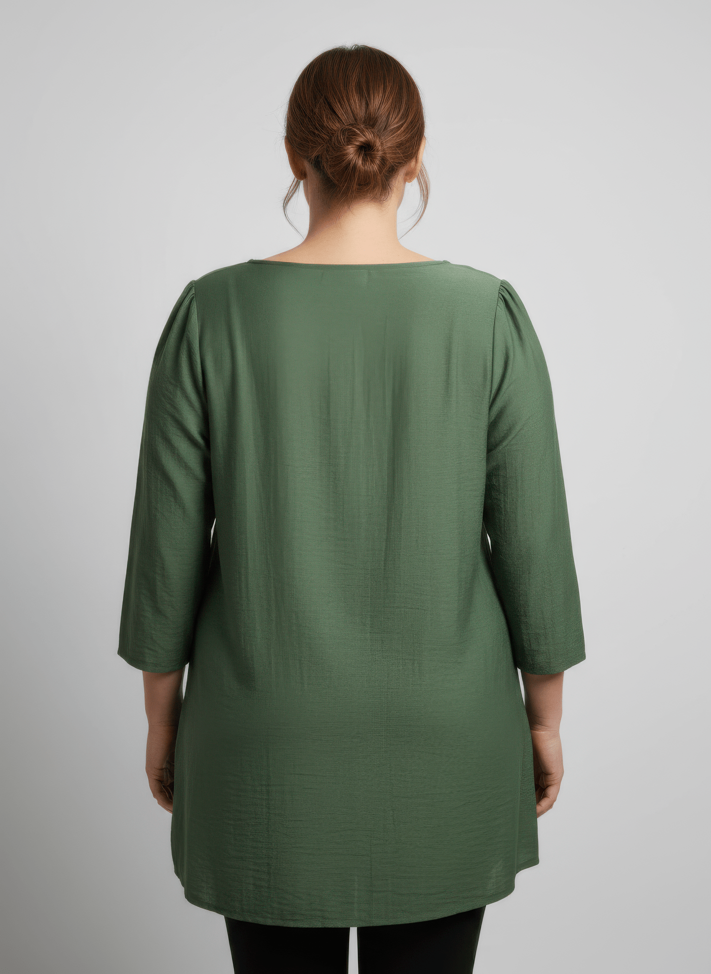 Lace Yoke Three - quarter Sleeve Knit Top - Crowned Energy CO.