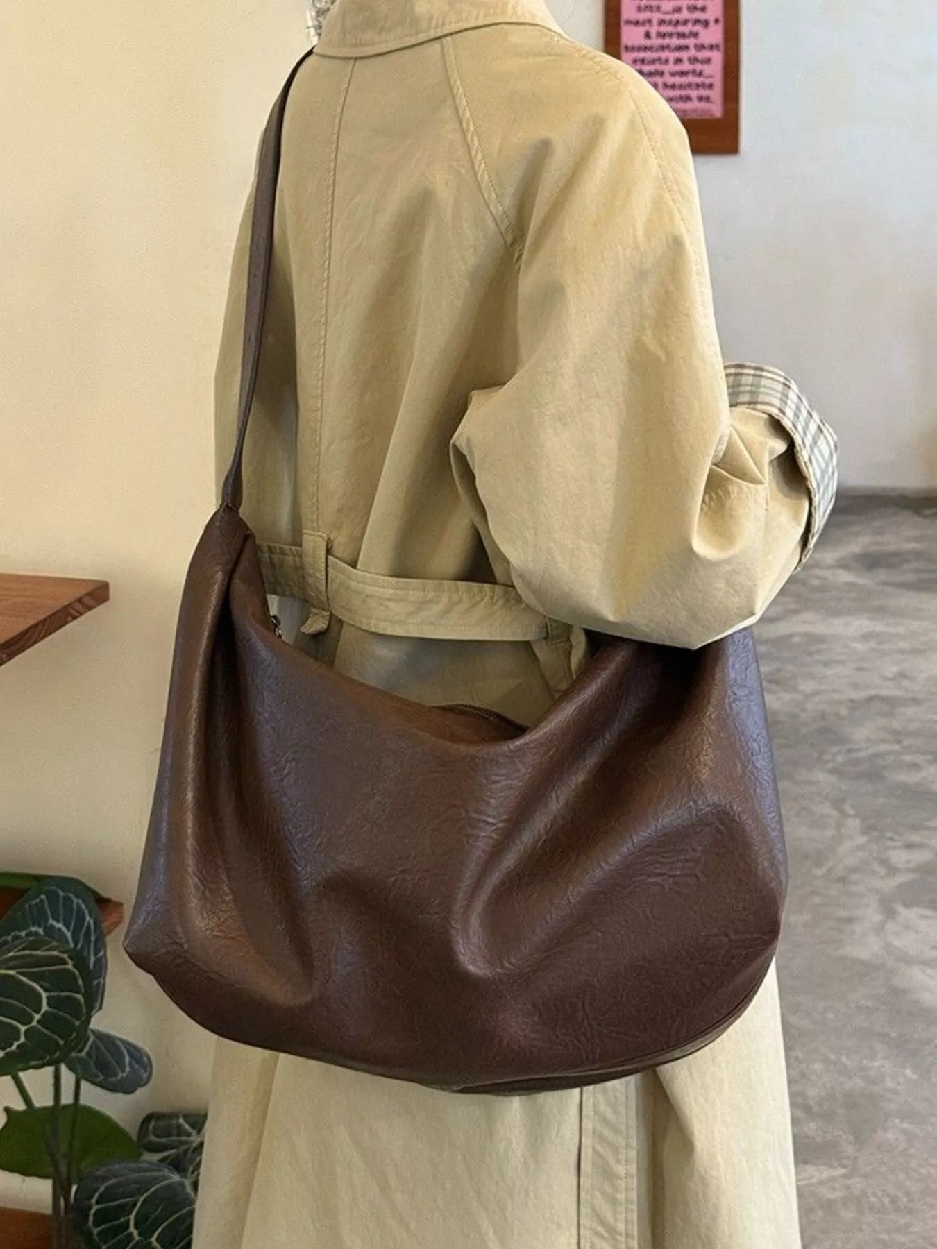 Large Capacity Faux Leather Tote Bag - Crowned Energy CO.