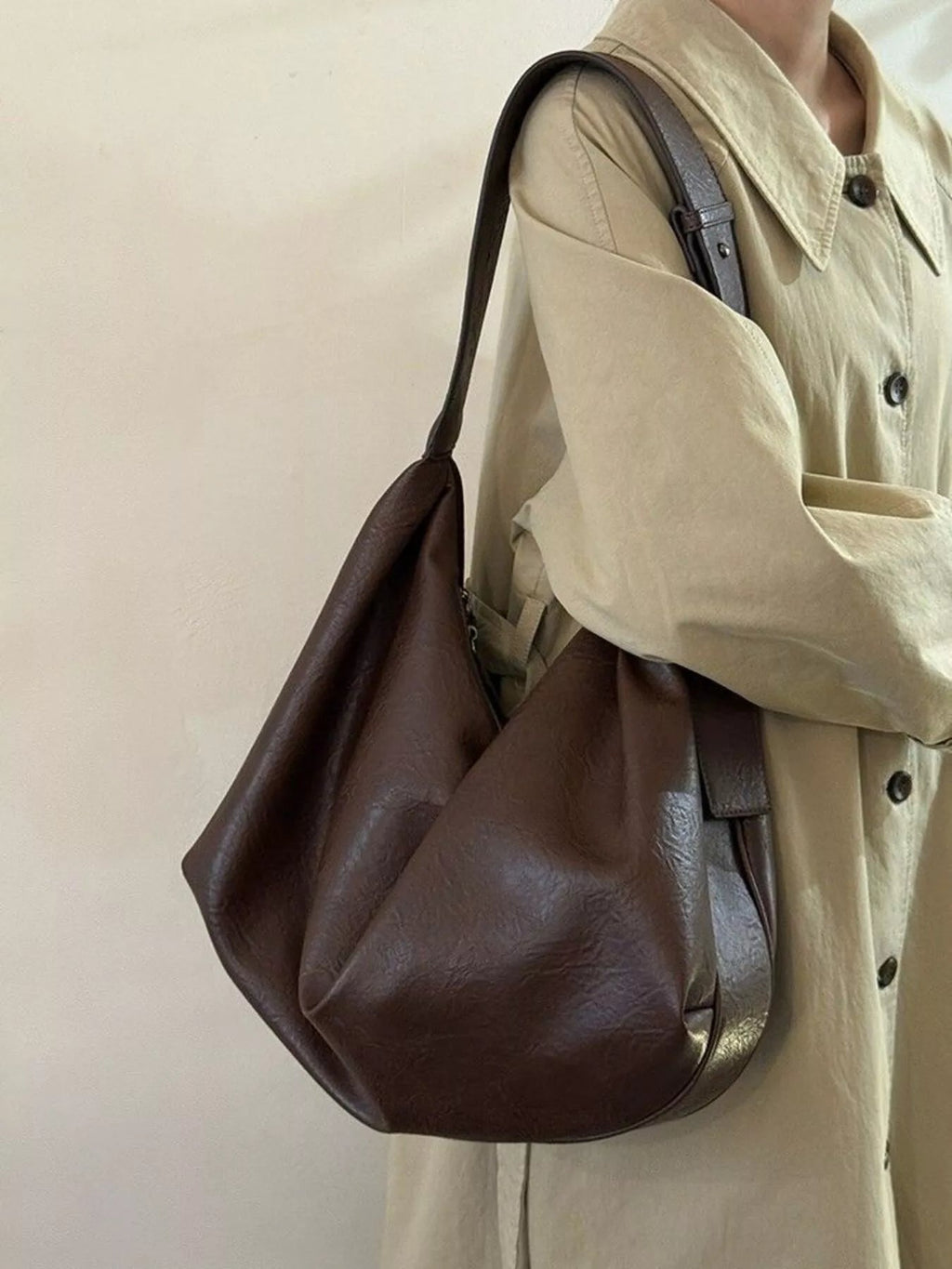 Large Capacity Faux Leather Tote Bag - Crowned Energy CO.