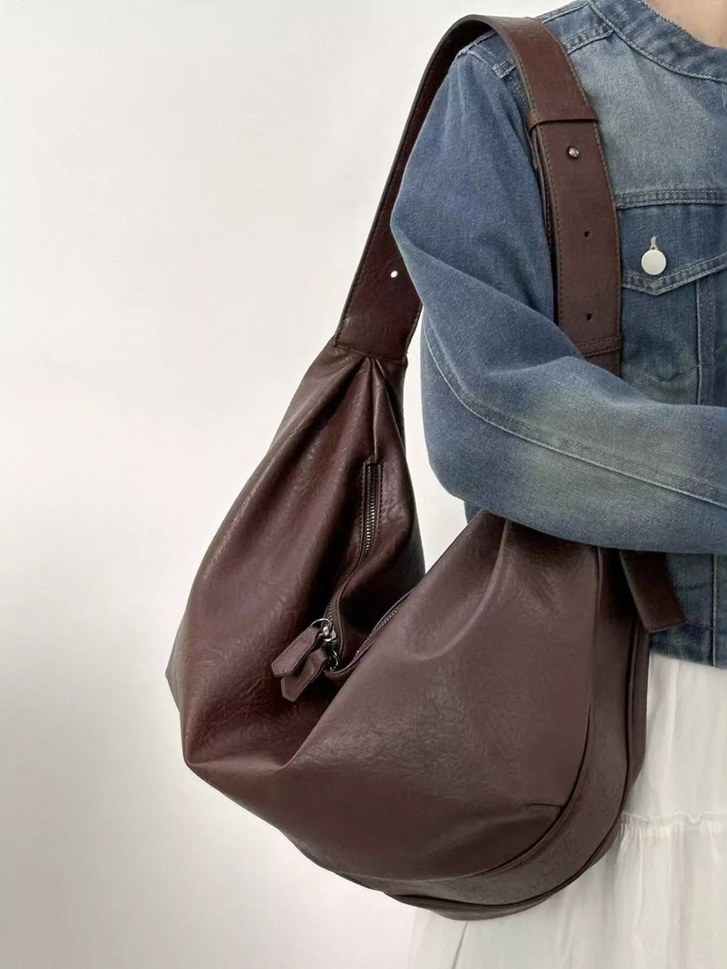 Large Capacity Faux Leather Tote Bag - Crowned Energy CO.
