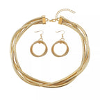 Layered Necklace And Earrings Set 3 - Piece Jewelry - Crowned Energy CO.