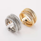 Layered Open Cuff Bracelet 18K Gold - & Silver - Plated - Crowned Energy CO.