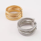Layered Open Cuff Bracelet 18K Gold - & Silver - Plated - Crowned Energy CO.