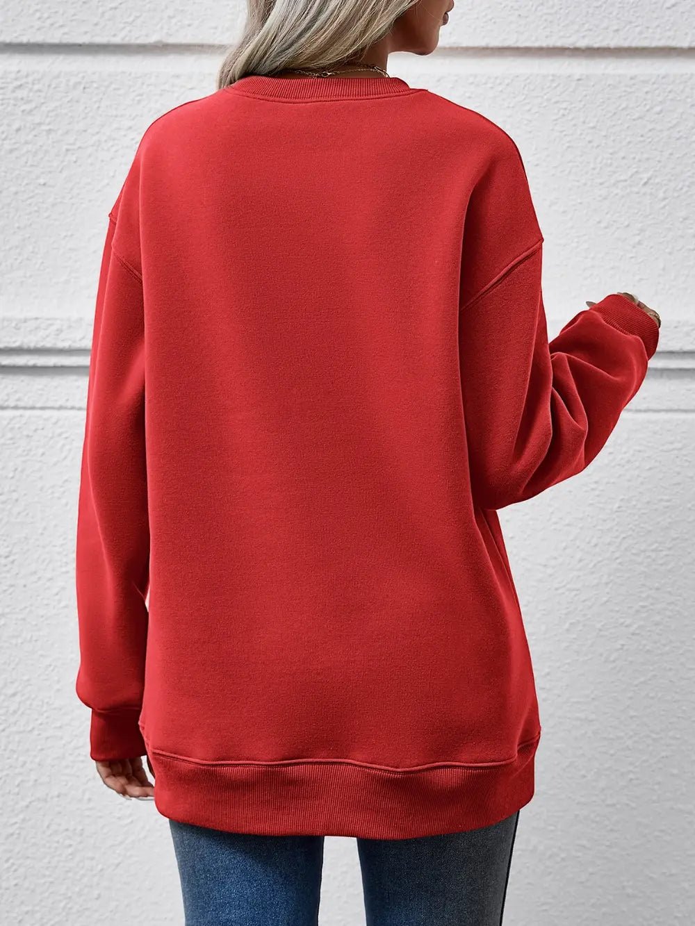 Leopard Lip Graphic Round Neck Sweatshirt - Crowned Energy CO.