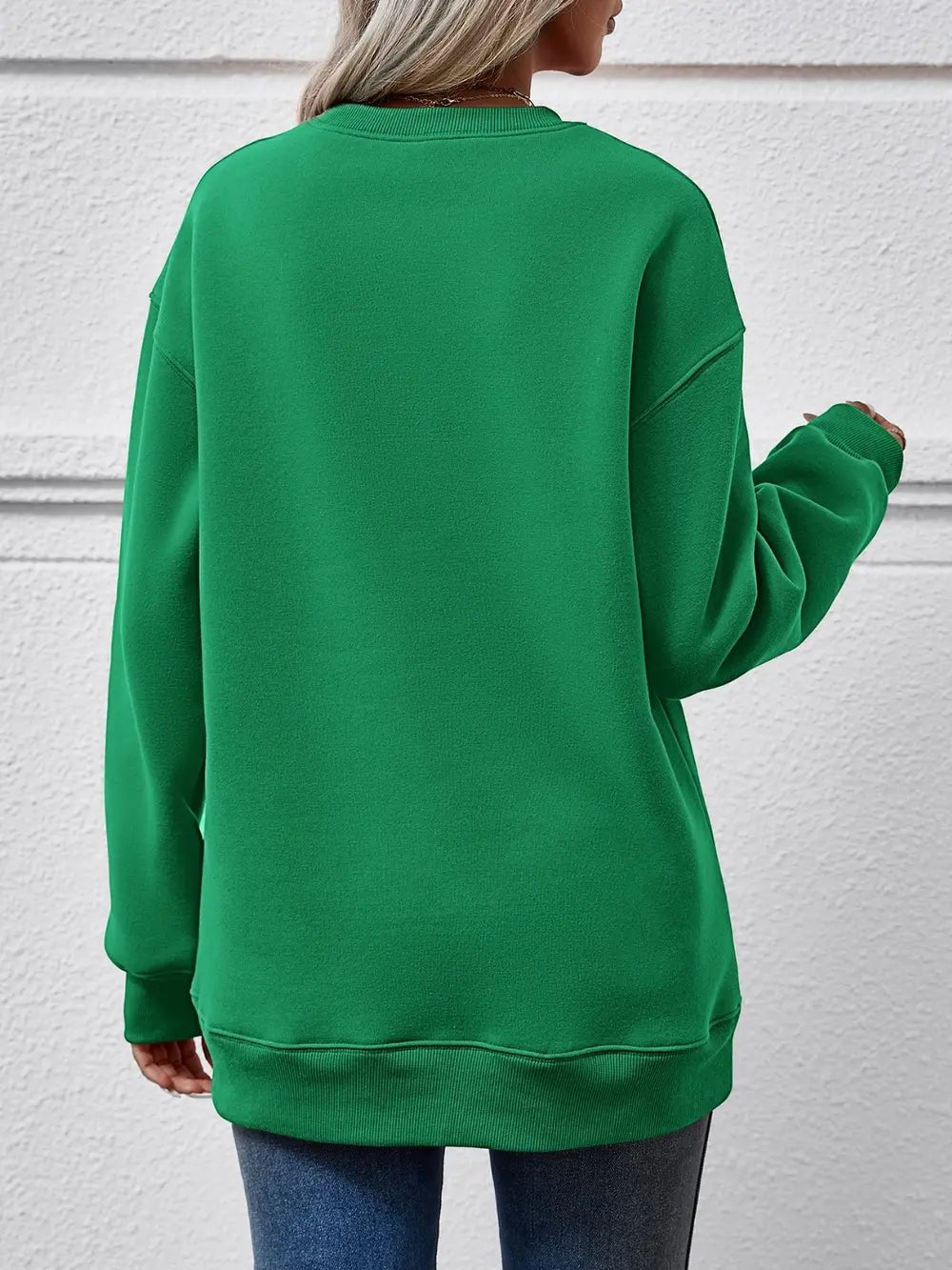 Leopard Lip Graphic Round Neck Sweatshirt - Crowned Energy CO.