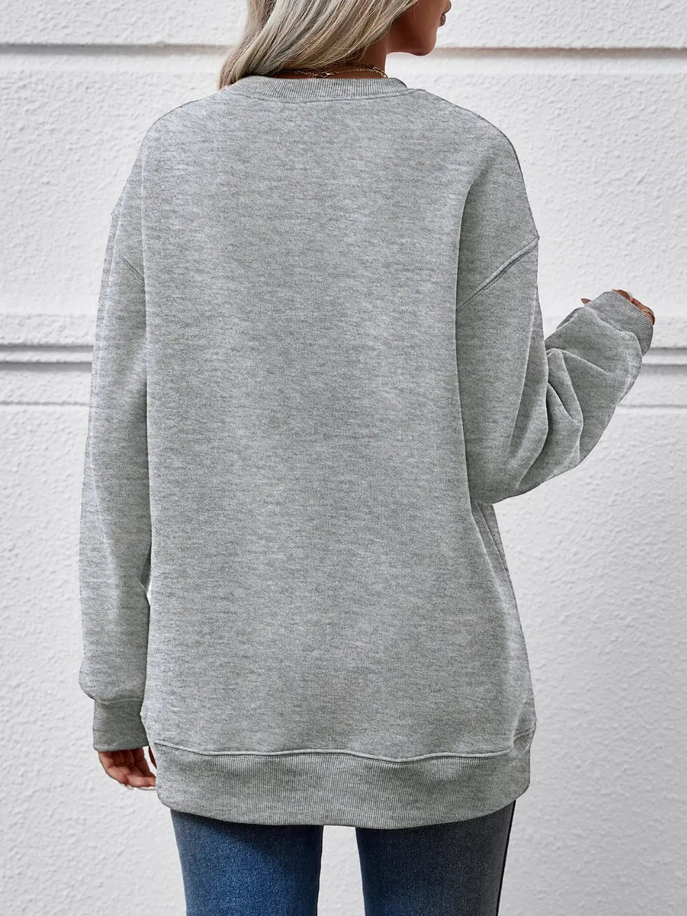 Leopard Lip Graphic Round Neck Sweatshirt - Crowned Energy CO.