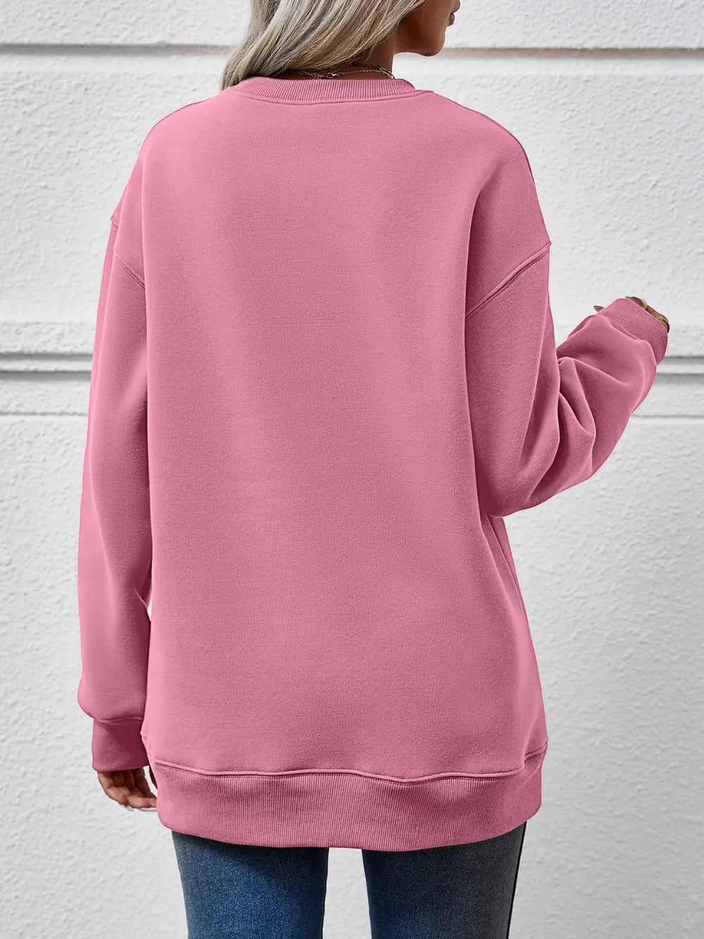Leopard Lip Graphic Round Neck Sweatshirt - Crowned Energy CO.