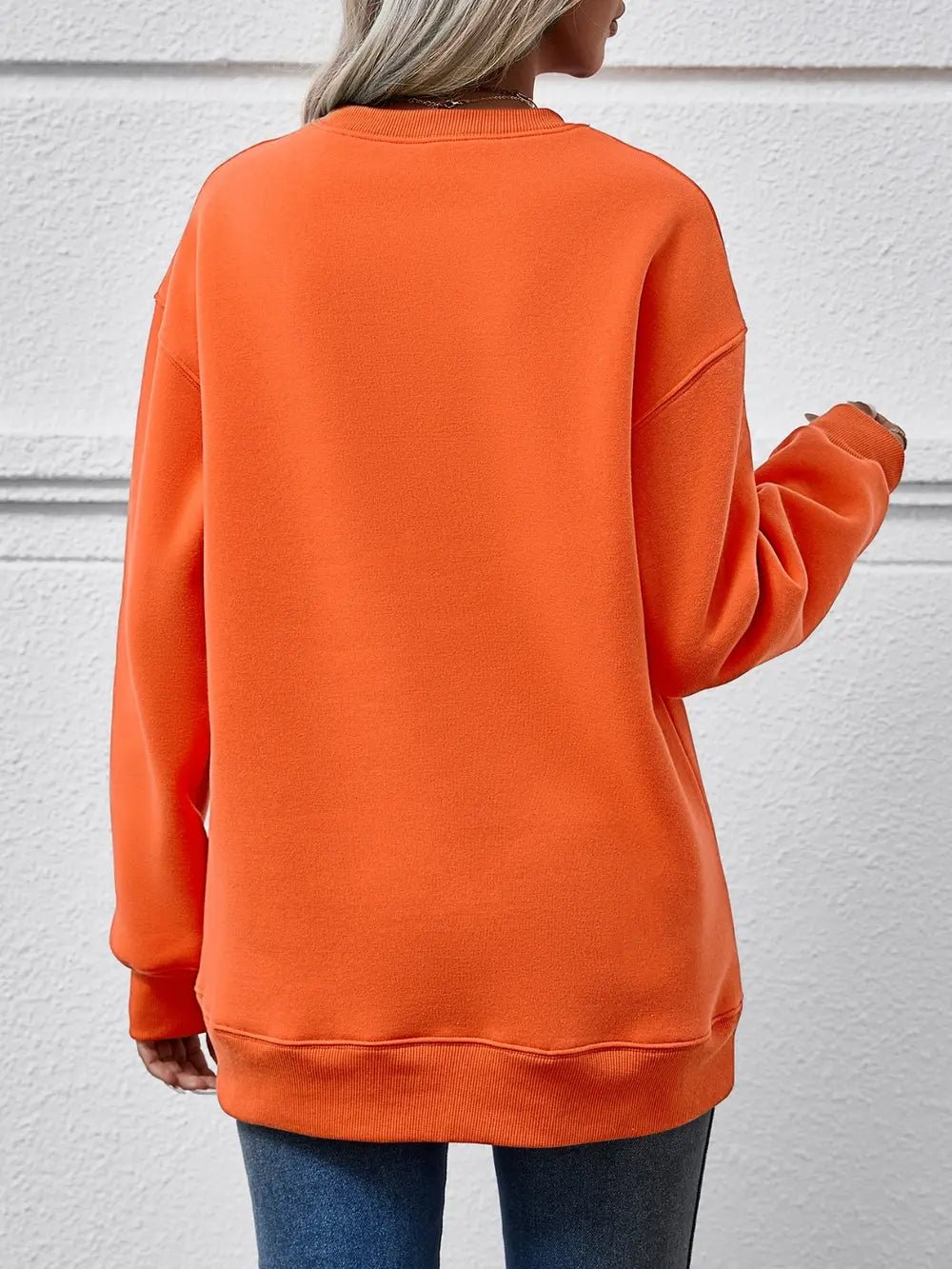 Leopard Lip Graphic Round Neck Sweatshirt - Crowned Energy CO.