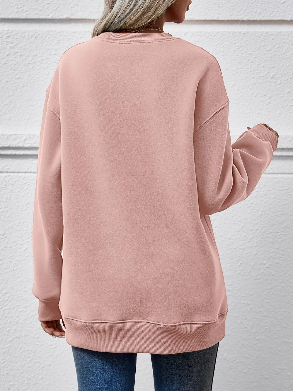 Leopard Lip Graphic Round Neck Sweatshirt - Crowned Energy CO.