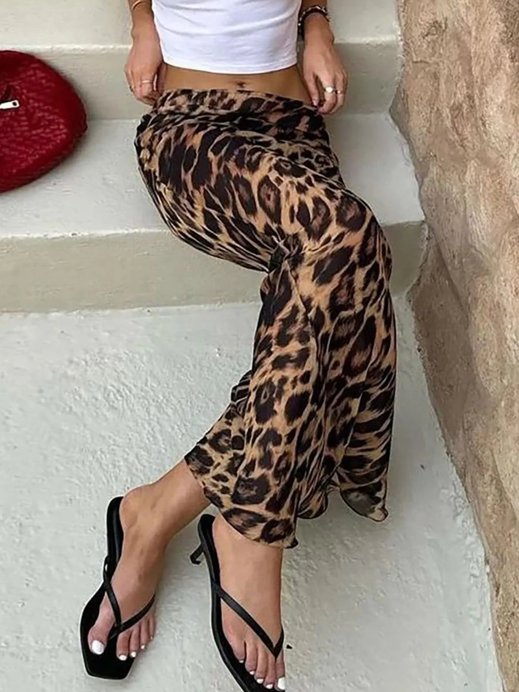 Leopard Print High Waist Flare Maxi Skirt - Crowned Energy CO.