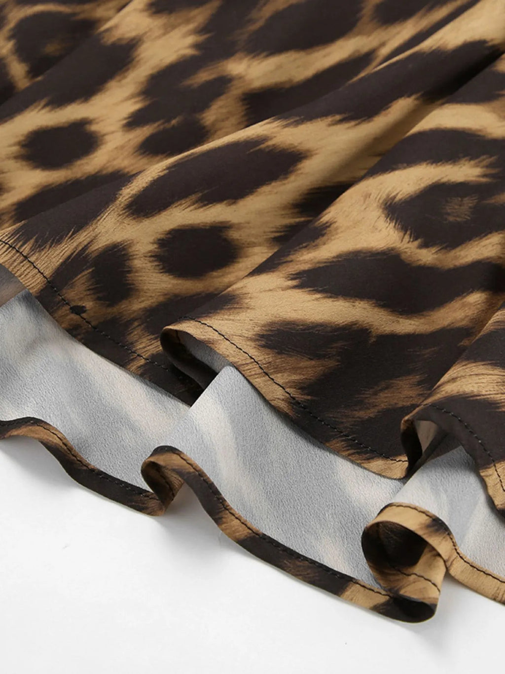 Leopard Print High Waist Flare Maxi Skirt - Crowned Energy CO.