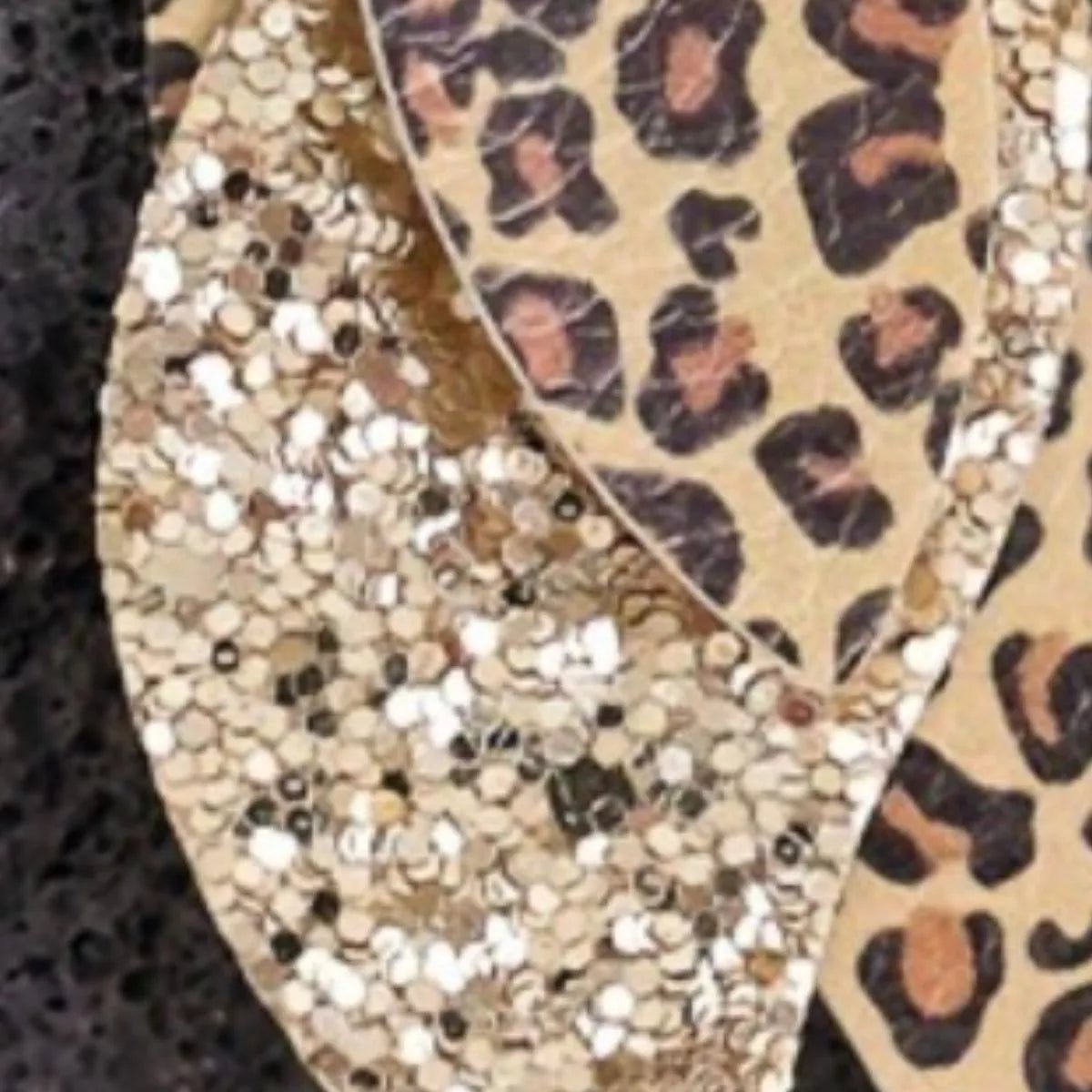 Crowned Energy CO. Gold / One Size Trendsi Earrings Leopard Print Leather Leaf Drop Earrings