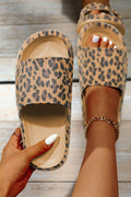 Leopard Print Thick Sole Slip On Slippers - Crowned Energy CO.