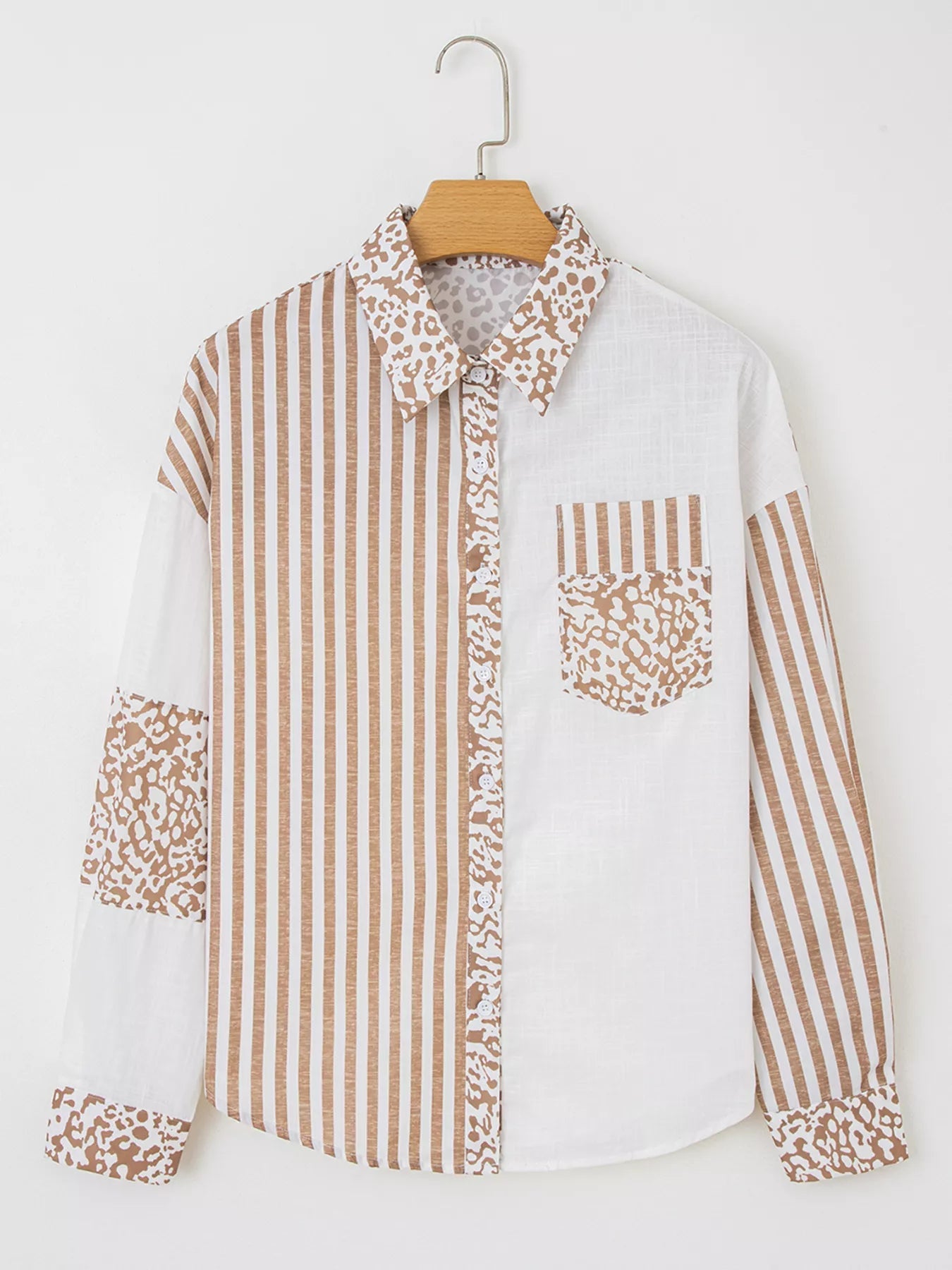 Leopard Striped Western Casual Shirt - Crowned Energy CO.