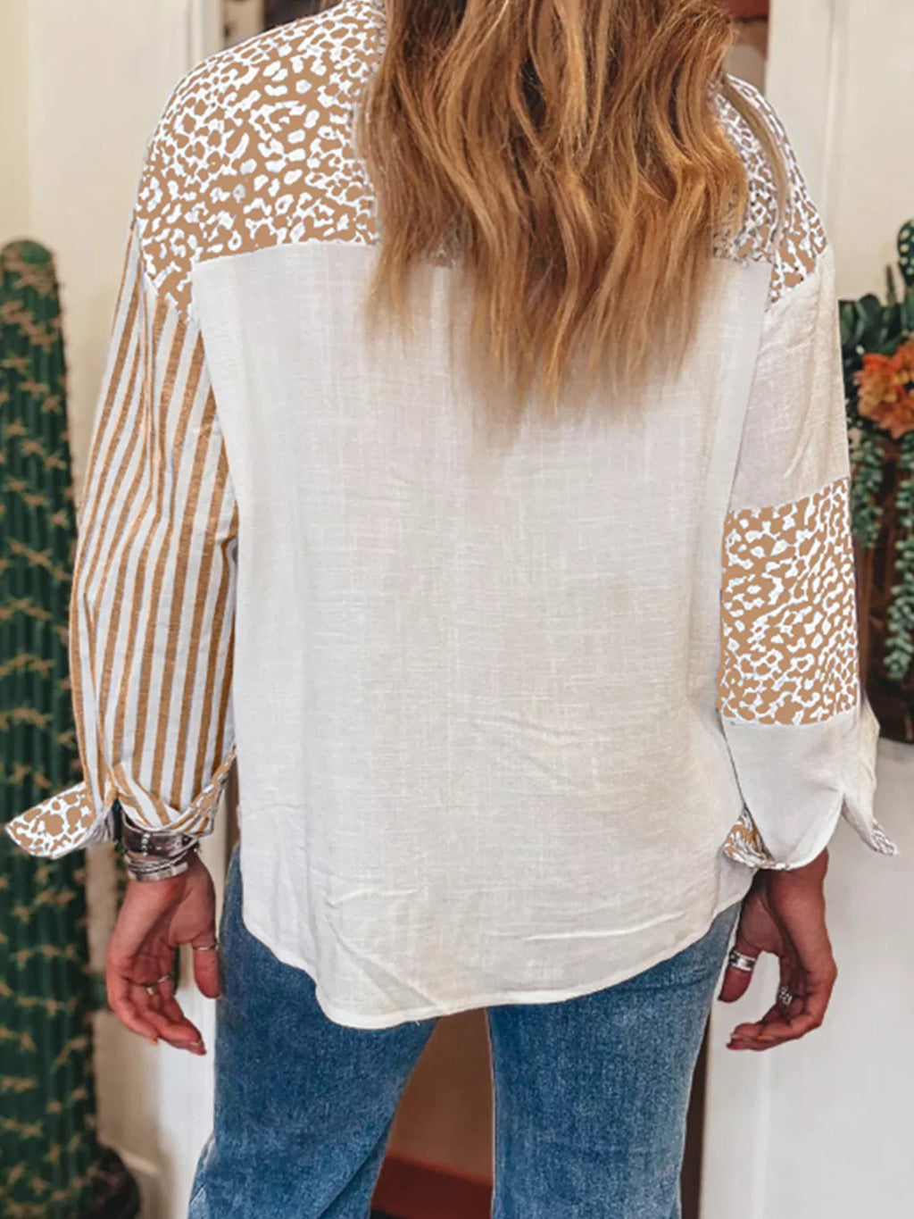 Leopard Striped Western Casual Shirt - Crowned Energy CO.