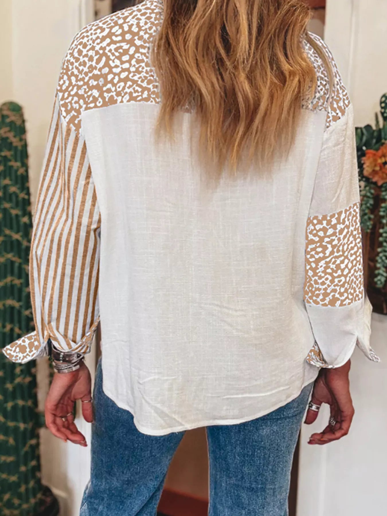 Leopard Striped Western Casual Shirt - Crowned Energy CO.