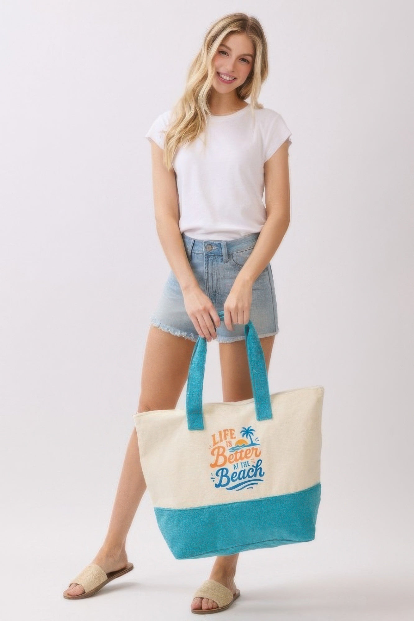 Life Is Better At The Beach Terry Tote - Crowned Energy CO.