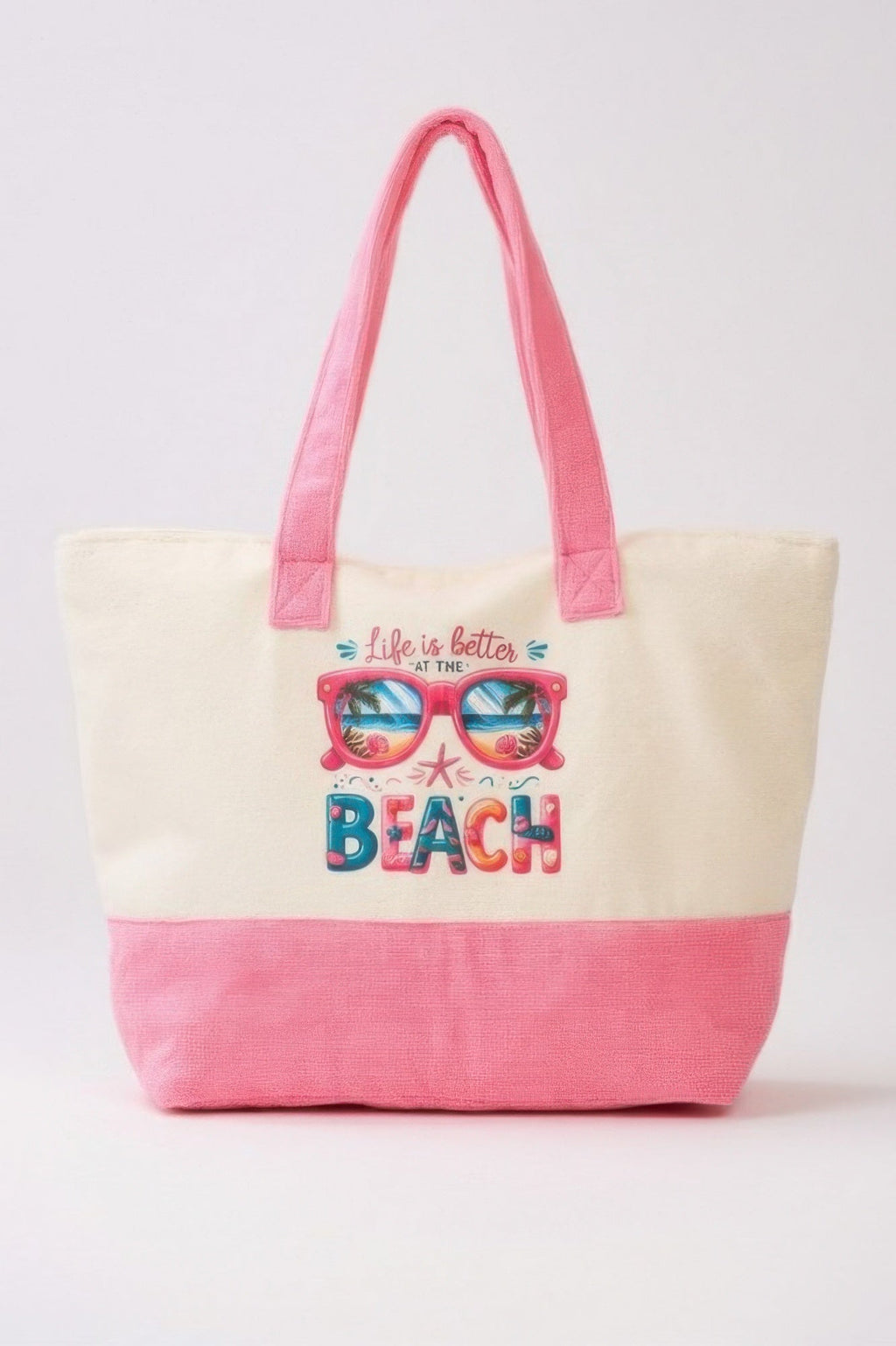 Life Is Better At The Beach Terry Tote - Crowned Energy CO.