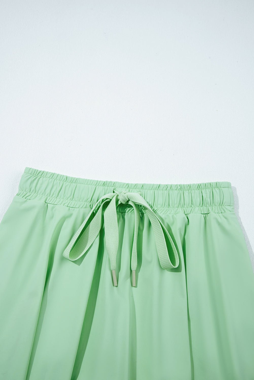 Light Green Drawstring Elastic Waistband Lined Tennis Skorts - Crowned Energy CO.
