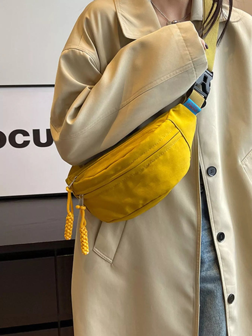 Lightweight Crossbody Bag with Tassel Detail - Crowned Energy CO.