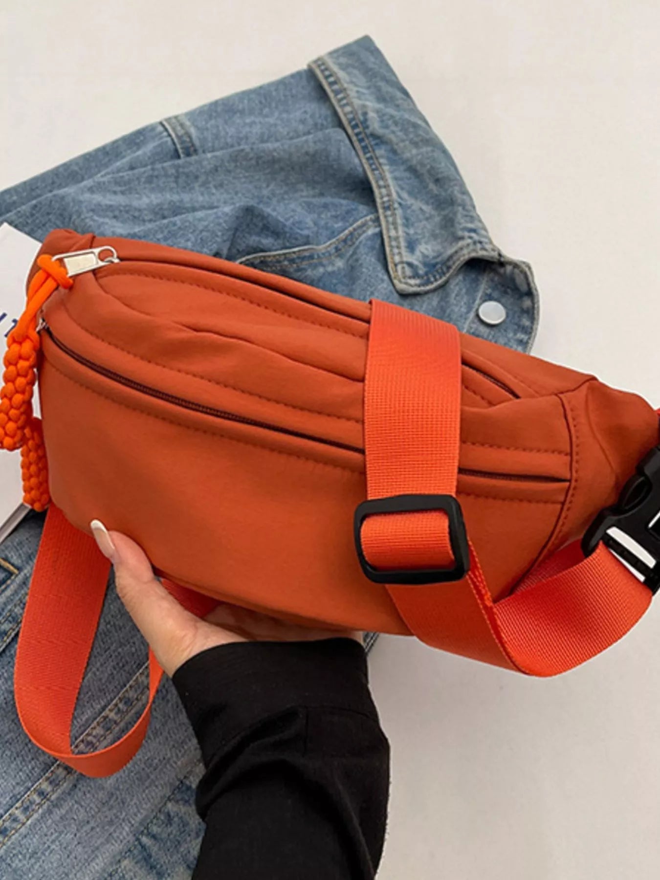 Lightweight Crossbody Bag with Tassel Detail - Crowned Energy CO.